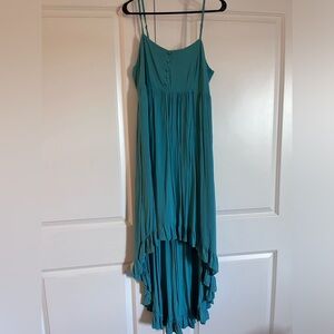 Teal asymmetrical dress